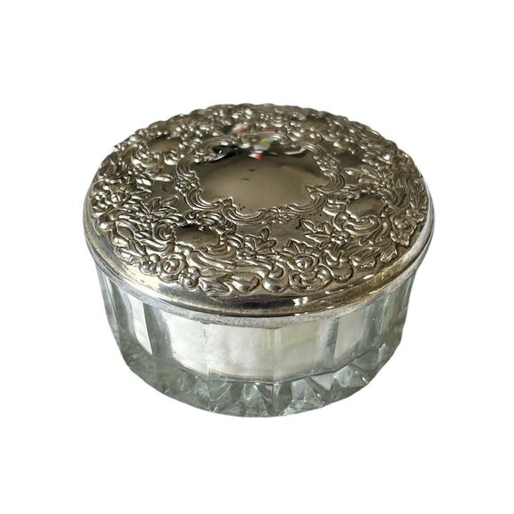 Vintage Hong Kong Silver Plated Brush and Comb and Powder Jar - Picture 2 of 7